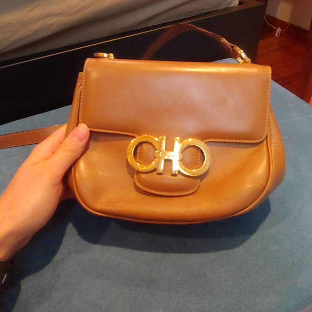 Ferregamo bag - camel mini cross bag